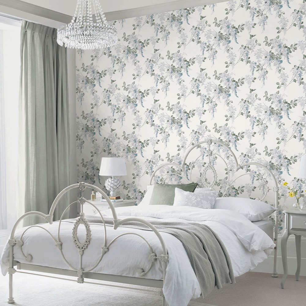 Mirabelle Wallpaper 130106 by Laura Ashley in Pale Seaspray